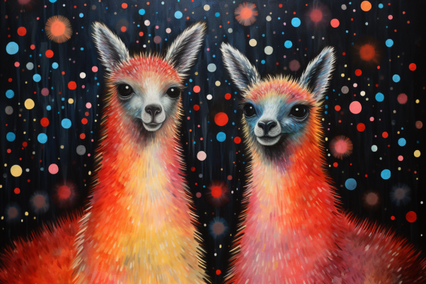 Sweet Coloful Mexican Llamas  Paint by Numbers Kit