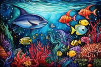 Thumbnail for Playful Sea Life   Paint by Numbers Kit