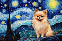 Thumbnail for Watercolor Starry Night Pomeranian