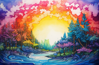 Thumbnail for Watercolor Rainbow Sky