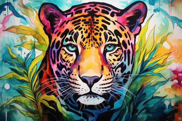 Jaguar Watercolor  Paint by Numbers Kit