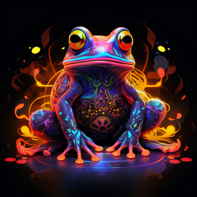 Glowing Neon Frog