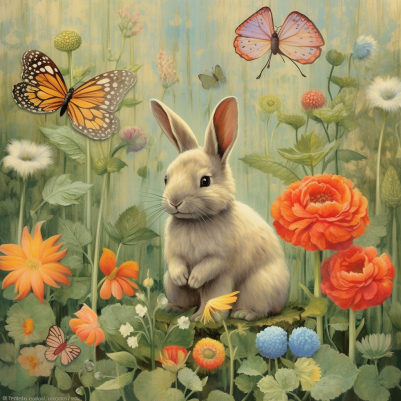 Bunny And Butterflies