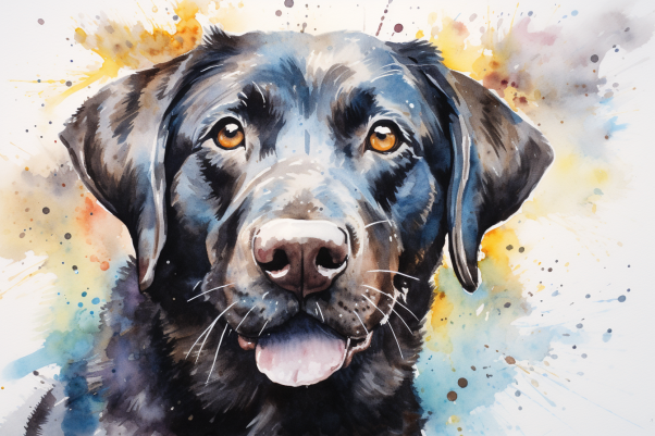 Watercolor Dark Labrador  Paint by Numbers Kit