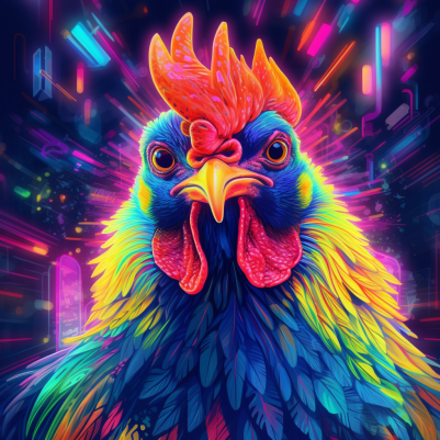 Sassy Neon Rooster
