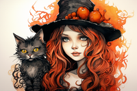 Thumbnail for Halloween Witch And Her Kitty
