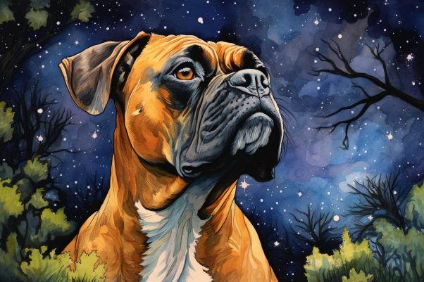 Watercolor Starry Night Boxer