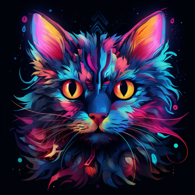 Glowing Neon Kitty