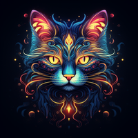 Thumbnail for Glowing Neon Cat