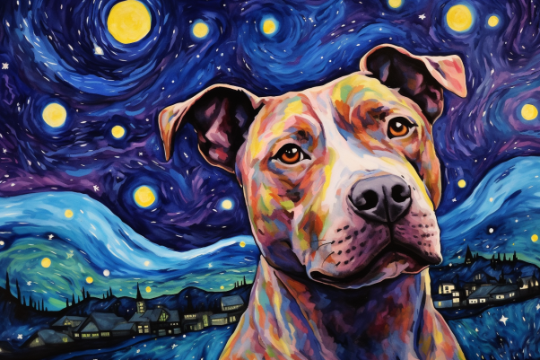 Watercolor Pit Bull  Paint by Numbers Kit