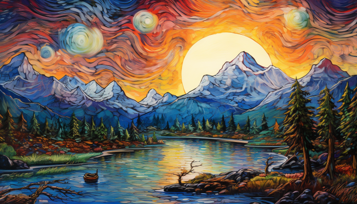 Mountain And Lake Art  Paint by Numbers Kit