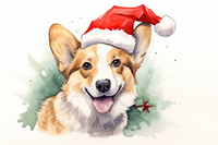 Thumbnail for Christmas Corgi In Santa Hat