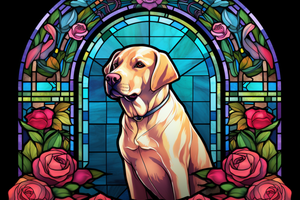 Graceful Sweet Labrador On Stained Glass Paint by Numbers Kit