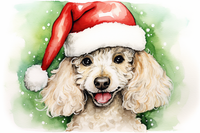 Thumbnail for Happy Poodle In Santa Hat