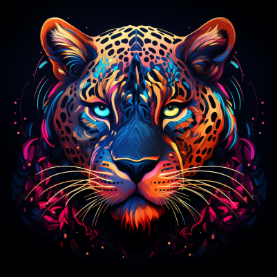 Abstract Glowing Jaguar