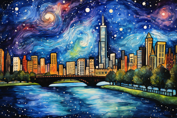 Starry Night In Chicago