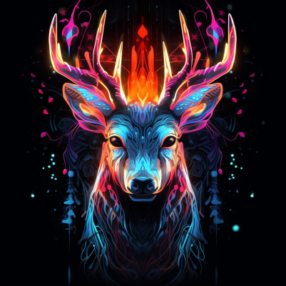 Neon Glowing Deer