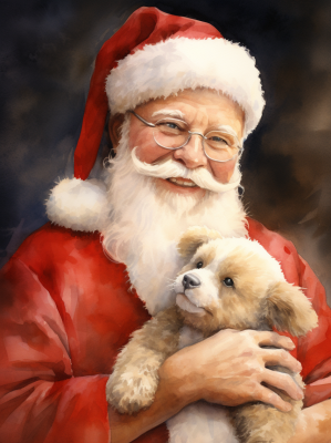 Happy Santa And Pup