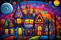 Thumbnail for Vibrant Halloween Haunted House
