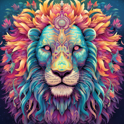 Dreamland Lion With Pink Eyes