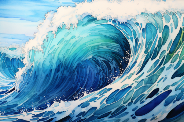 Beautiful Blue Ocean Wave