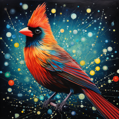 Fun Artsy Cardinal  Paint by Numbers Kit