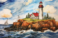 Thumbnail for Lighthouse On A Cliff By The Sea