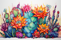 Thumbnail for Bundle Of Cacti  Paint by Numbers Kit