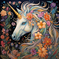 Thumbnail for Dreamy Unicorn Among Flowers