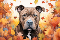 Thumbnail for Fall Pit Bull And Leaves