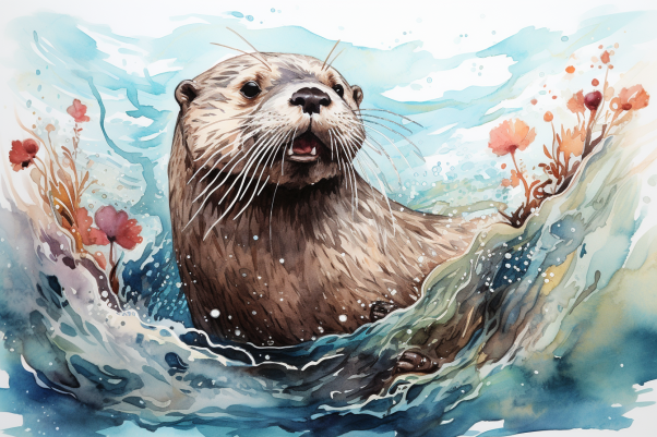 Pretty Playful Otter  Paint by Numbers Kit