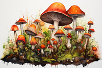 Thumbnail for Watercolor Wild Mushrooms  Paint by Numbers Kit