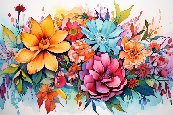 Watercolor Floral Fiesta