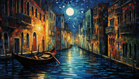 Thumbnail for Full Moon Over Venice Canal   Paint by Numbers Kit