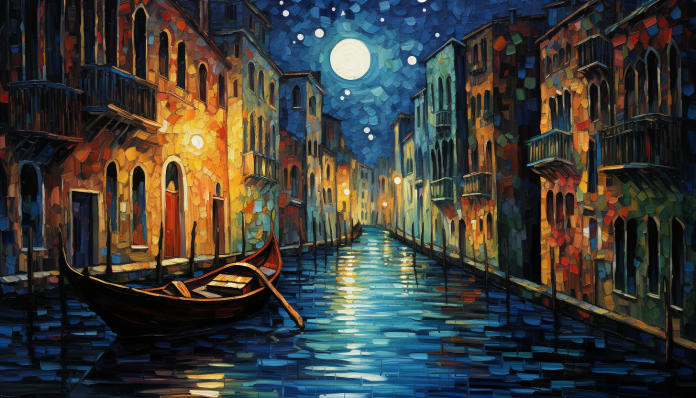 Full Moon Over Venice Canal   Paint by Numbers Kit