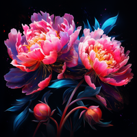 Thumbnail for Glowing Pink Peonies In The Night