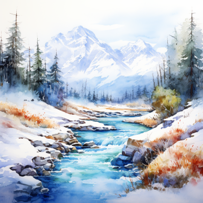 Icy Stream  Paint by Numbers Kit