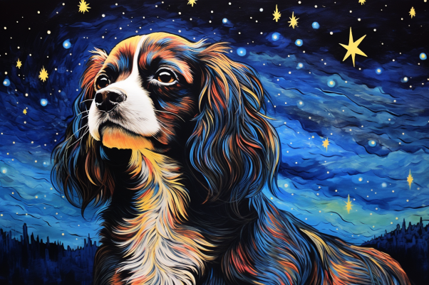 Stargazing King Charles Spaniel  Paint by Numbers Kit