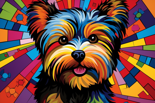 Colorful Fun Yorkie Art