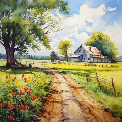 Dirt Road In The Country  Paint by Numbers Kit