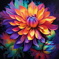 Thumbnail for Glowing Multi Colored Flower In Bloom