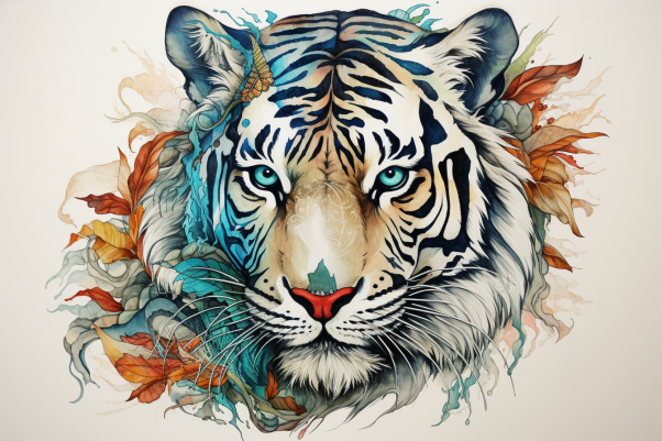 Gazing Watercolor Tiger  Paint by Numbers Kit