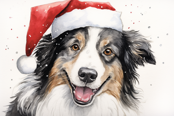 Happy Christmas Australian Shepherd Paint By Numbers