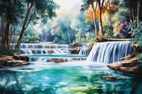 Thumbnail for Tropical Waterfalls  Paint by Numbers Kit