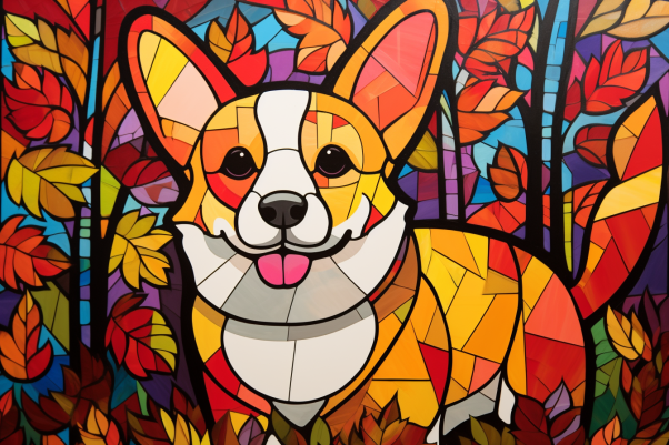 Abstract Corgi In Fall