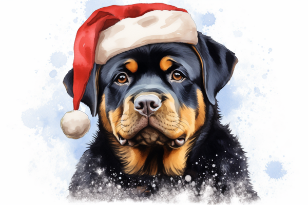 Christmas Rottweiler – Paint By Numbers