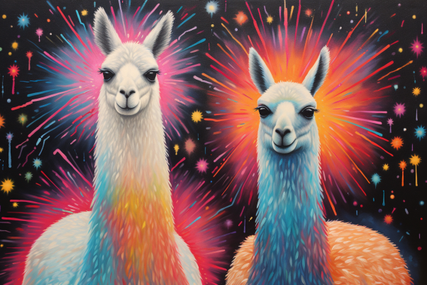 Coloful Mexican Llamas  Paint by Numbers Kit