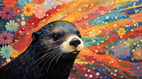 Thumbnail for Colorful Flowers And Otter