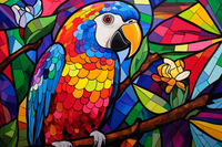 Thumbnail for Stained Glass Tropical Bird  Paint by Numbers Kit