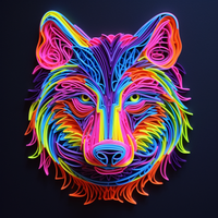 Thumbnail for Electric, Neon, Wolf With Yellow Eyes